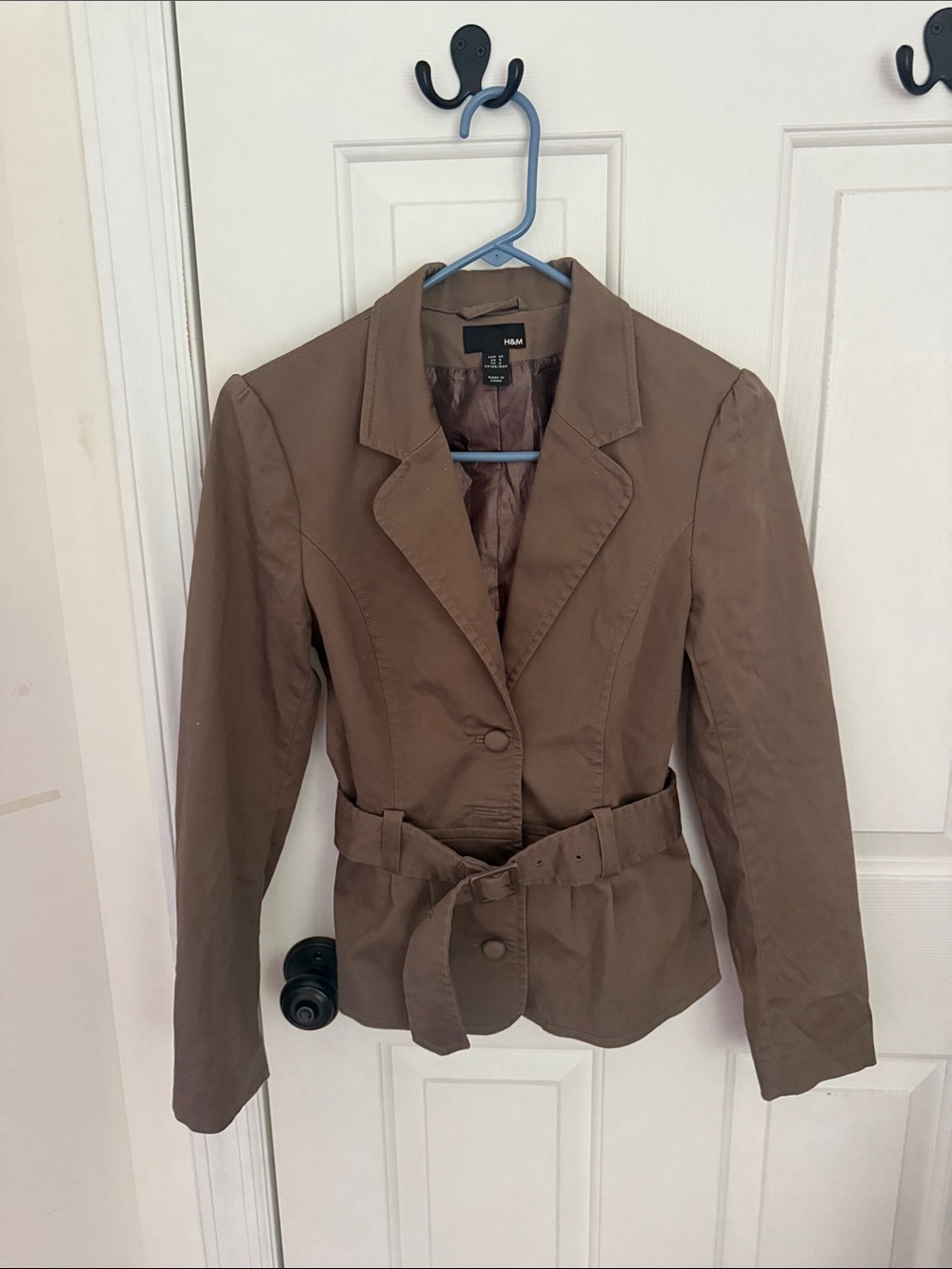 H&M Brown Belted Women's Blazer Jacket